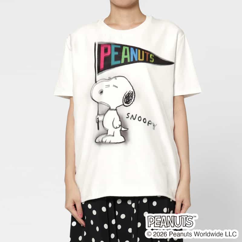 TRIPPY ART TRIPPY ART＜トリッピー アート＞ バーニーズ　ニューヨーク限定プリントTシャツ “SNOOPY“ WHITE