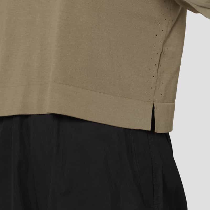 HYKE HYKE＜ハイク＞ シアースリーブ クロップドニットプルオーバー BEIGE