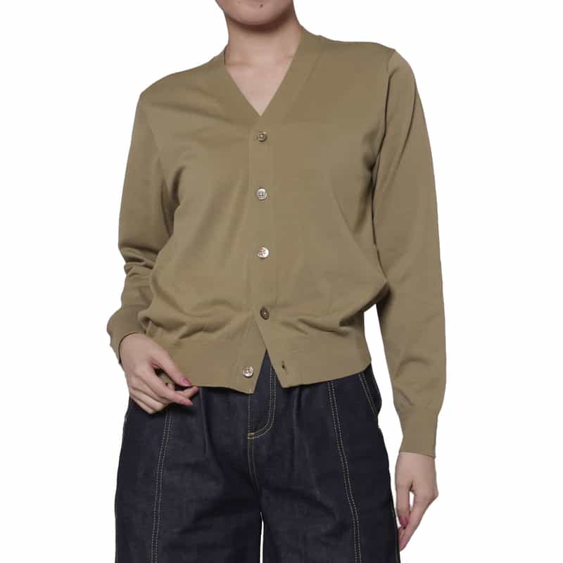 HYKE HYKE＜ハイク＞ バックシアーコンビネーション ニットカーディガン BEIGE