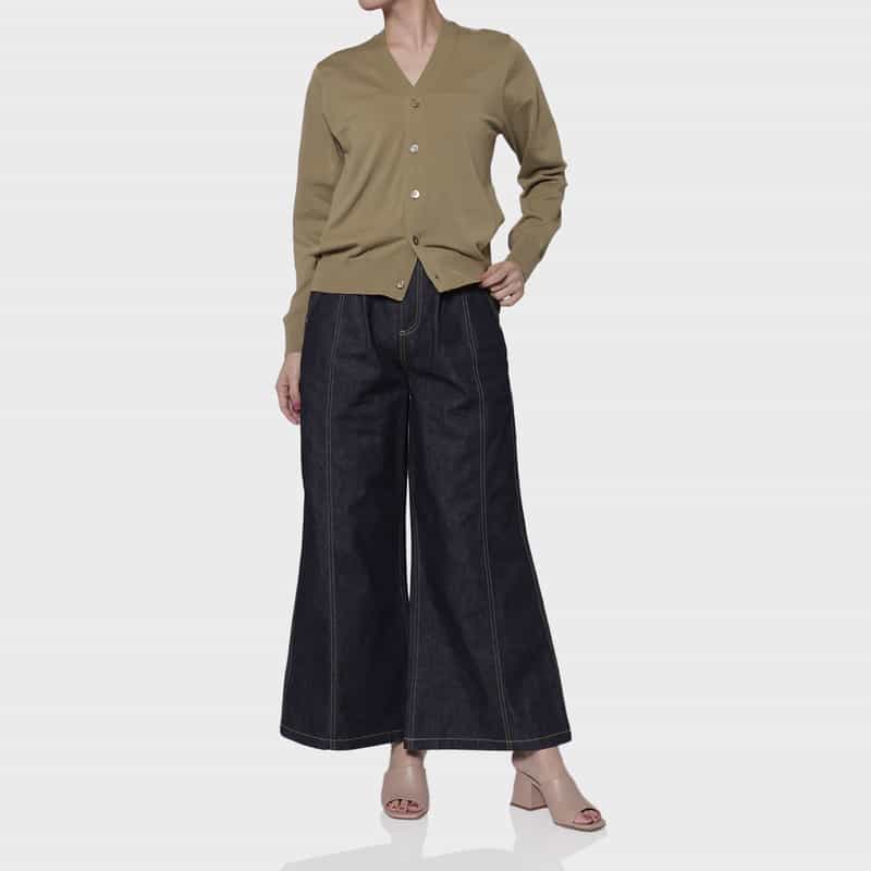 HYKE HYKE＜ハイク＞ バックシアーコンビネーション ニットカーディガン BEIGE