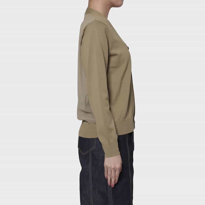 HYKE HYKE＜ハイク＞ バックシアーコンビネーション ニットカーディガン BEIGE