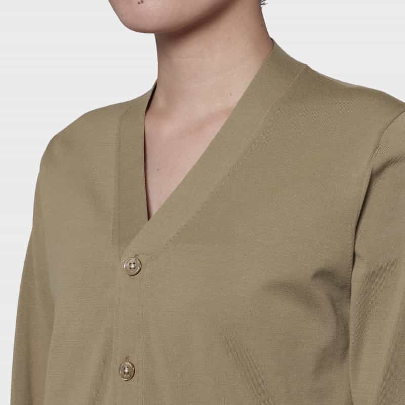 HYKE HYKE＜ハイク＞ バックシアーコンビネーション ニットカーディガン BEIGE