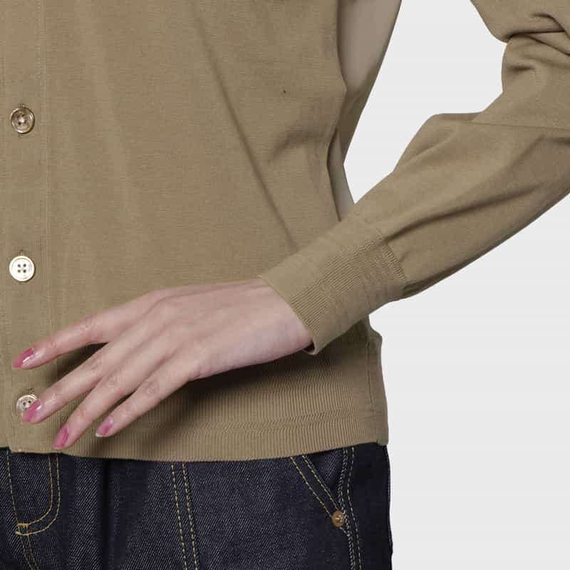 HYKE HYKE＜ハイク＞ バックシアーコンビネーション ニットカーディガン BEIGE