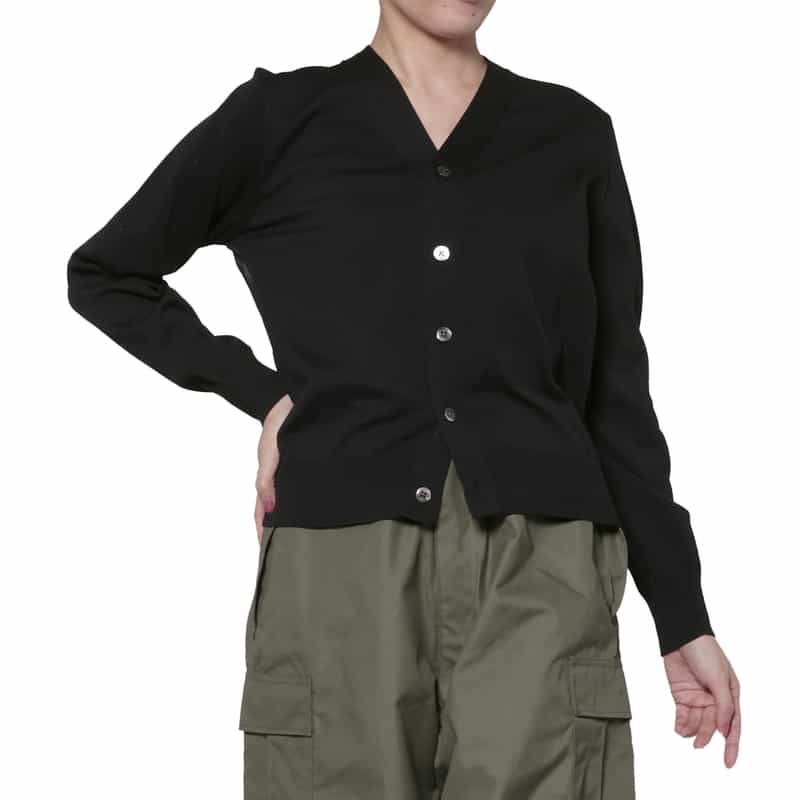 HYKE HYKE＜ハイク＞ バックシアーコンビネーション ニットカーディガン BLACK