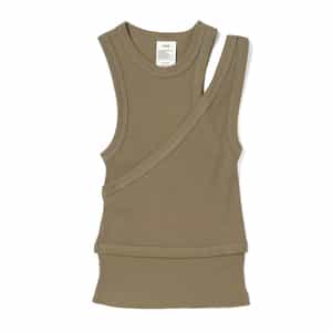 HYKE＜ハイク＞ コットン レイヤード リブタンクトップ