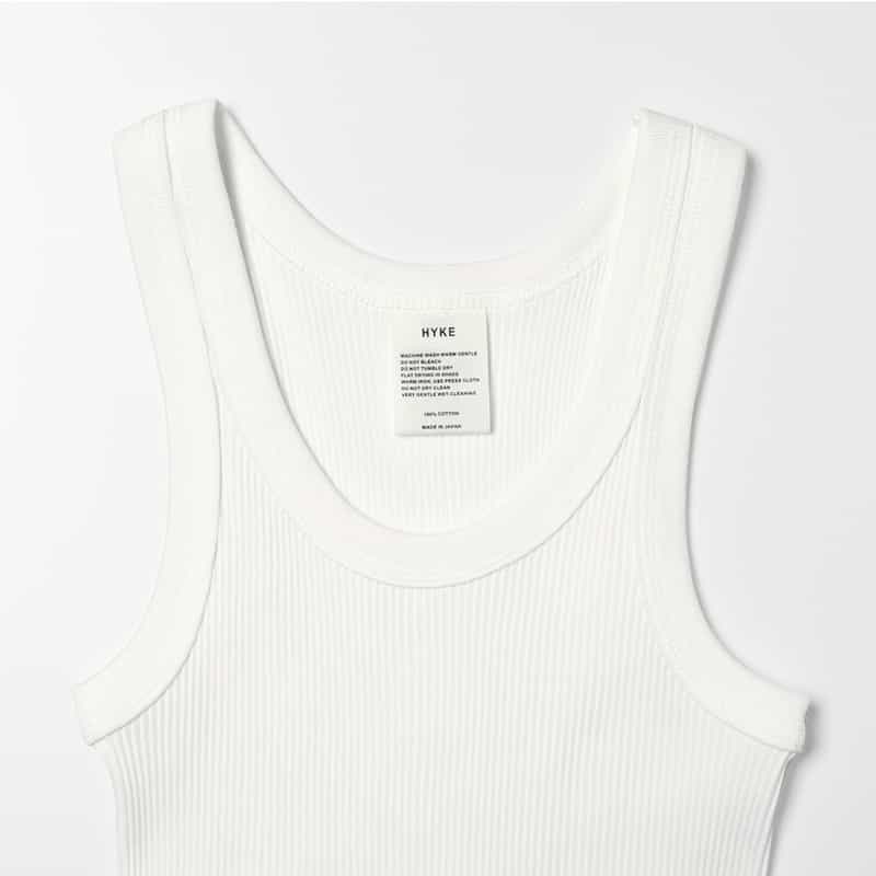 HYKE HYKE＜ハイク＞ コットン リブタンクトップ WHITE