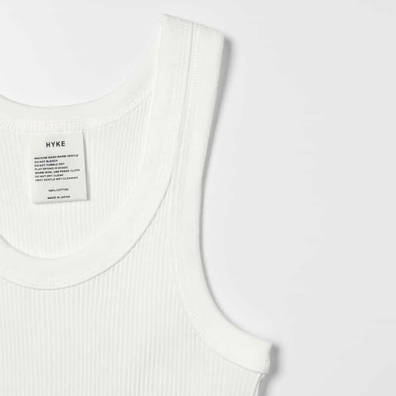 HYKE HYKE＜ハイク＞ コットン リブタンクトップ WHITE