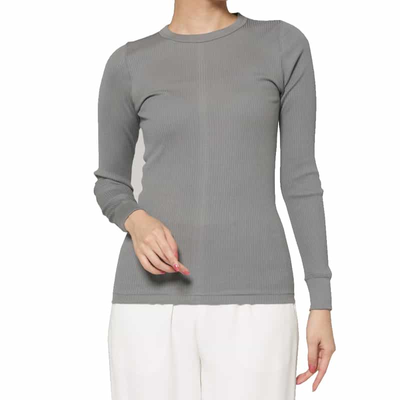 HYKE HYKE＜ハイク＞ コットン ロングスリーブTシャツ GRAY