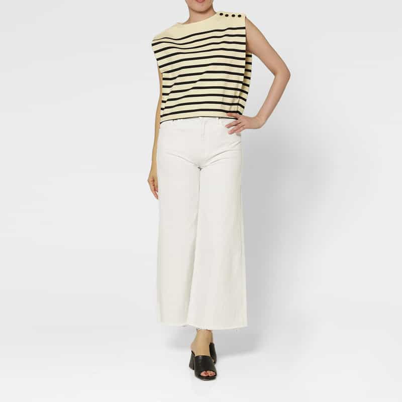 HYKE HYKE ＜ハイク＞ スリーブレスバスクシャツ IVORY