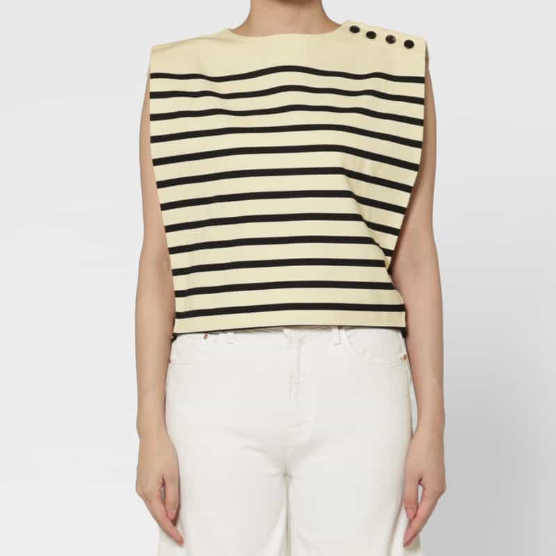 HYKE HYKE ＜ハイク＞ スリーブレスバスクシャツ IVORY