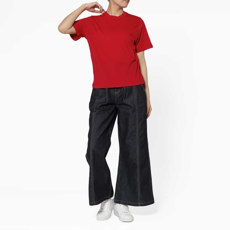 HYKE HYKE ＜ハイク＞ バックロゴ シアーTシャツ RED