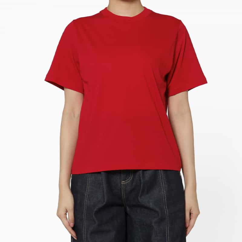 HYKE HYKE ＜ハイク＞ バックロゴ シアーTシャツ RED
