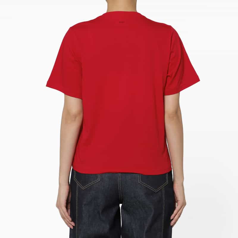 HYKE HYKE ＜ハイク＞ バックロゴ シアーTシャツ RED