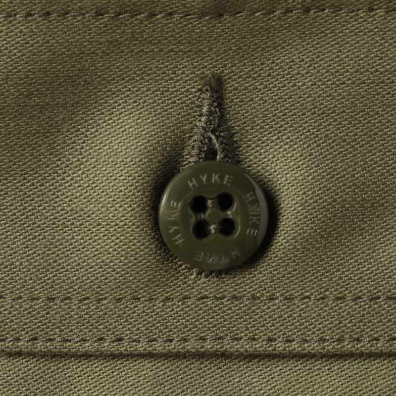 HYKE バックサテン バレルレッグパンツ KHAKI