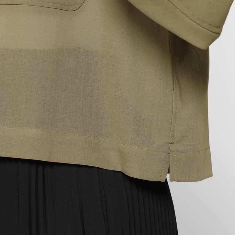 HYKE HYKE ＜ハイク＞ シアー素材 バルーンスリーブ クロップドシャツ BEIGE