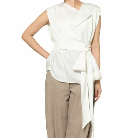 HYKE ＜ハイク＞ ツイル素材カウルネックブラウス