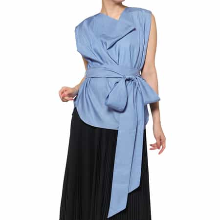 HYKE ＜ハイク＞ ツイル素材カウルネックブラウス