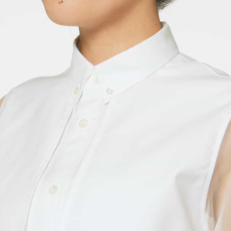 HYKE HYKE ＜ハイク＞ コンビネーション シアースリーブブラウス WHITE