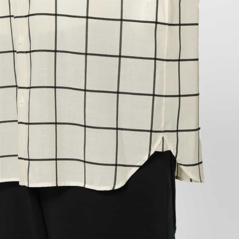 HYKE HYKE ＜ハイク＞ シアー素材ウインドウペーン柄ブラウス IVORY