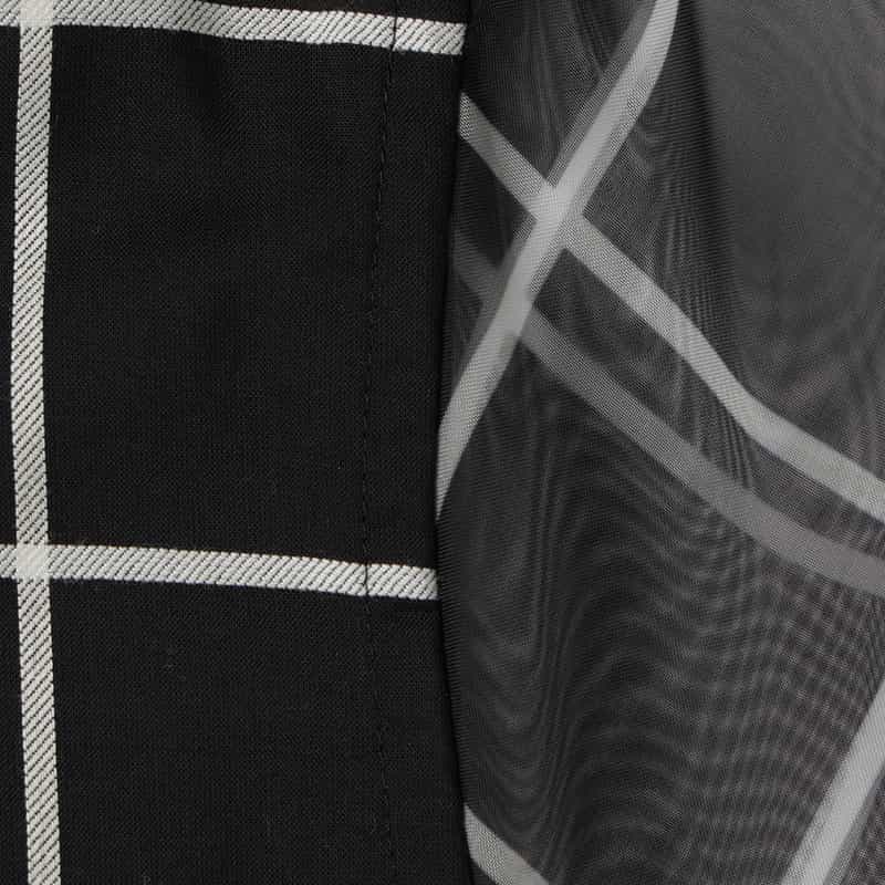 HYKE HYKE ＜ハイク＞ シアー素材ウインドウペーン柄ブラウス BLACK