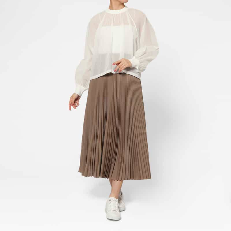 HYKE HYKE ＜ハイク＞ シアー素材ブラウス WHITE