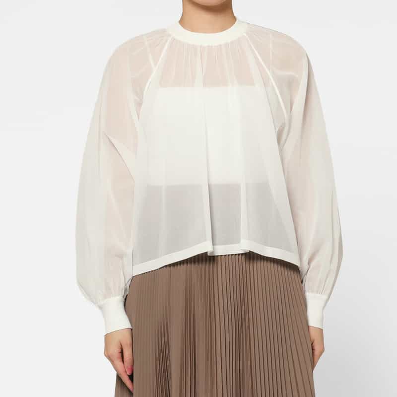 HYKE HYKE ＜ハイク＞ シアー素材ブラウス WHITE