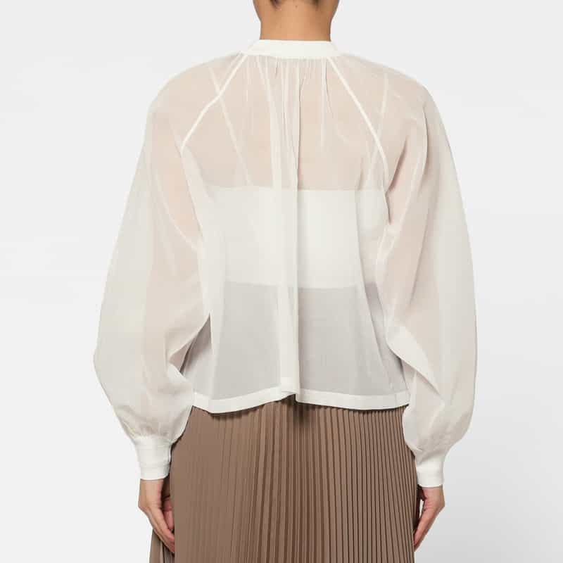 HYKE HYKE ＜ハイク＞ シアー素材ブラウス WHITE