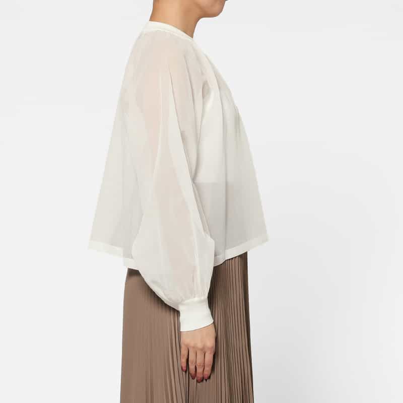 HYKE HYKE ＜ハイク＞ シアー素材ブラウス WHITE