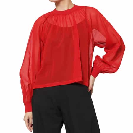 HYKE ＜ハイク＞ シアー素材ブラウス