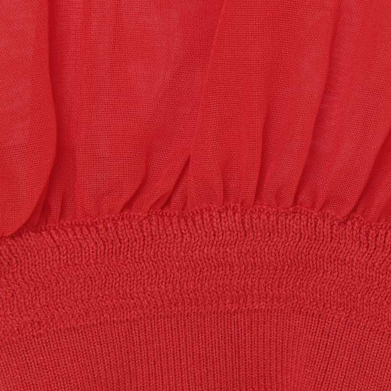 HYKE HYKE ＜ハイク＞ シアー素材ブラウス RED