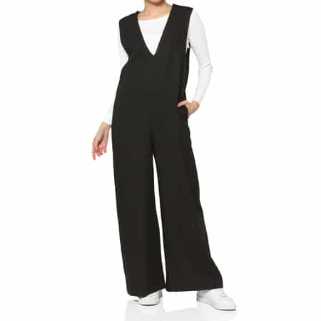 HYKE ＜ハイク＞ バックレースアップデザイン Vネックジャンプスーツ