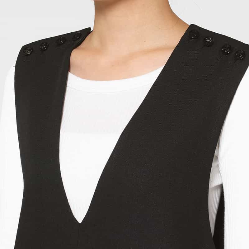 HYKE HYKE ＜ハイク＞ バックレースアップデザイン Vネックジャンプスーツ BLACK