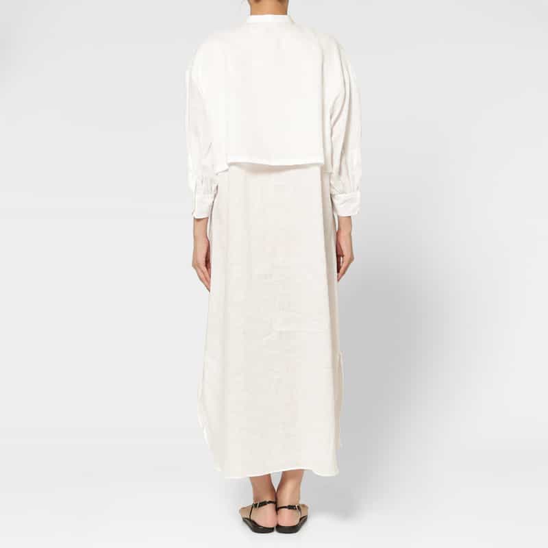 HYKE HYKE ＜ハイク＞ バルーンスリーブ シャツドレス WHITE