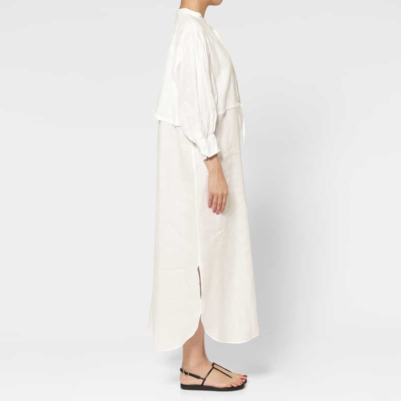 HYKE HYKE ＜ハイク＞ バルーンスリーブ シャツドレス WHITE