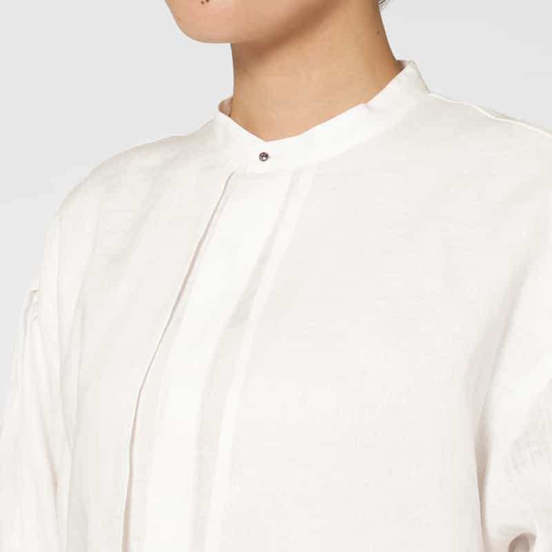 HYKE HYKE ＜ハイク＞ バルーンスリーブ シャツドレス WHITE