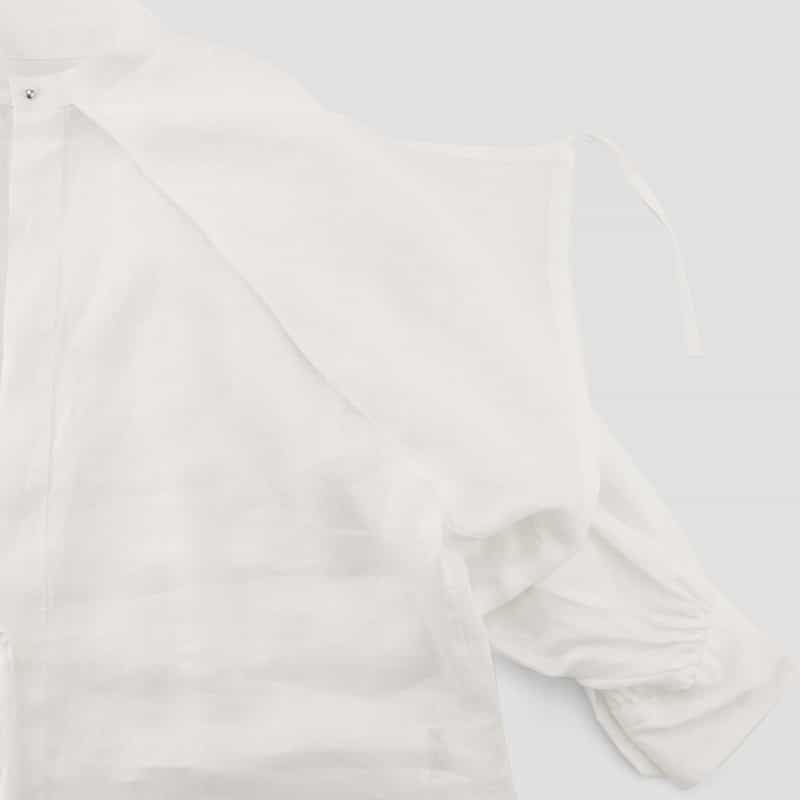 HYKE HYKE ＜ハイク＞ バルーンスリーブ シャツドレス WHITE