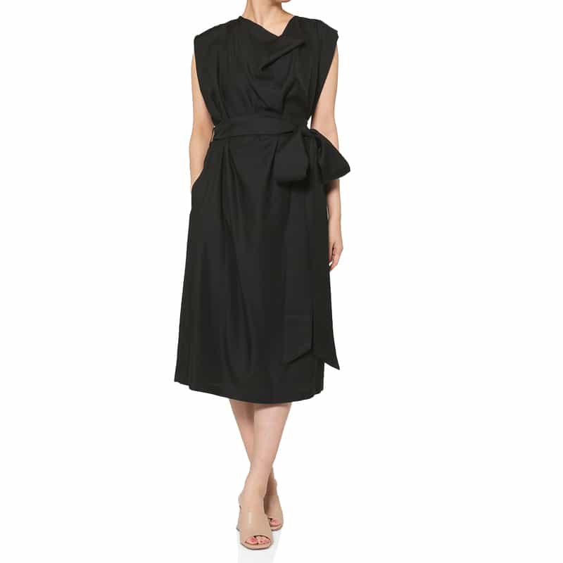 HYKE ＜ハイク＞ ツイル素材カウルネックドレス