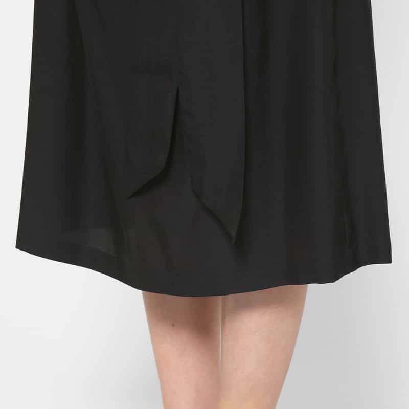 HYKE HYKE ＜ハイク＞ ツイル素材カウルネックドレス BLACK