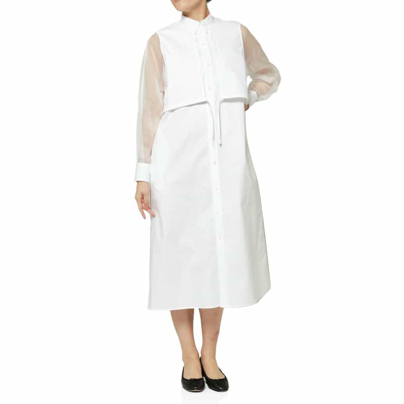 HYKE ＜ハイク＞ コンビネーション シアースリーブシャツドレス