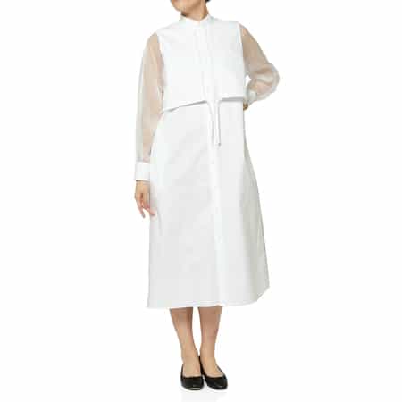 HYKE ＜ハイク＞ コンビネーション シアースリーブシャツドレス