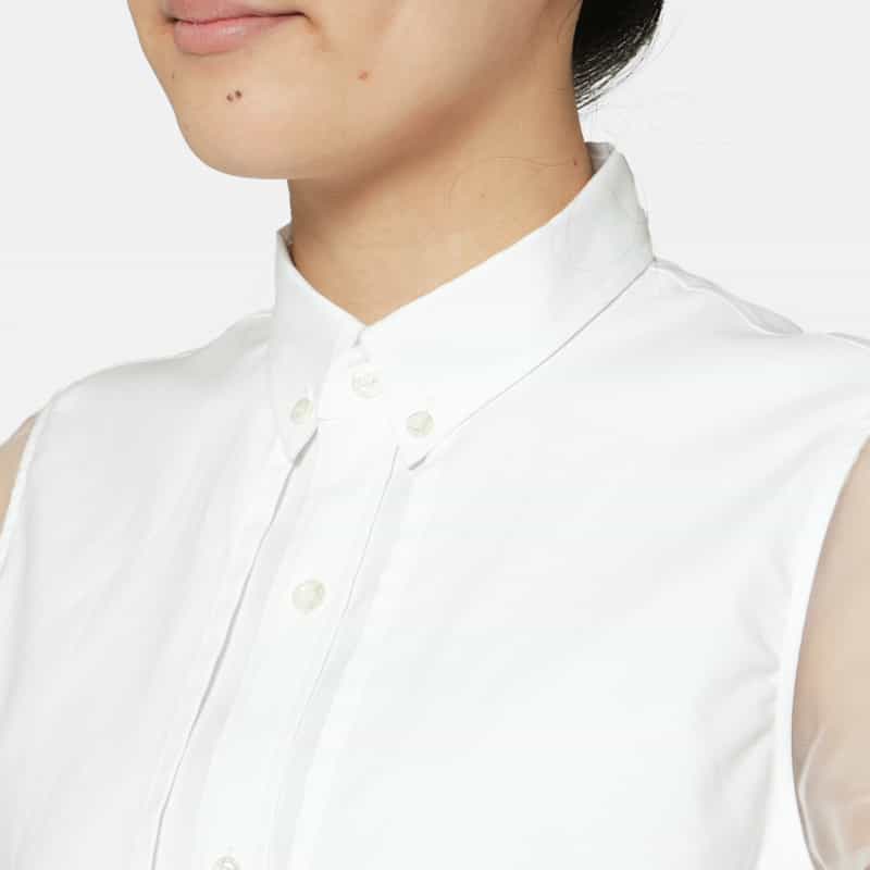 HYKE HYKE ＜ハイク＞ コンビネーション シアースリーブシャツドレス WHITE