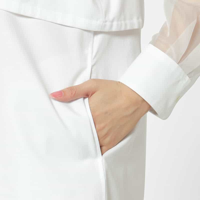 HYKE HYKE ＜ハイク＞ コンビネーション シアースリーブシャツドレス WHITE