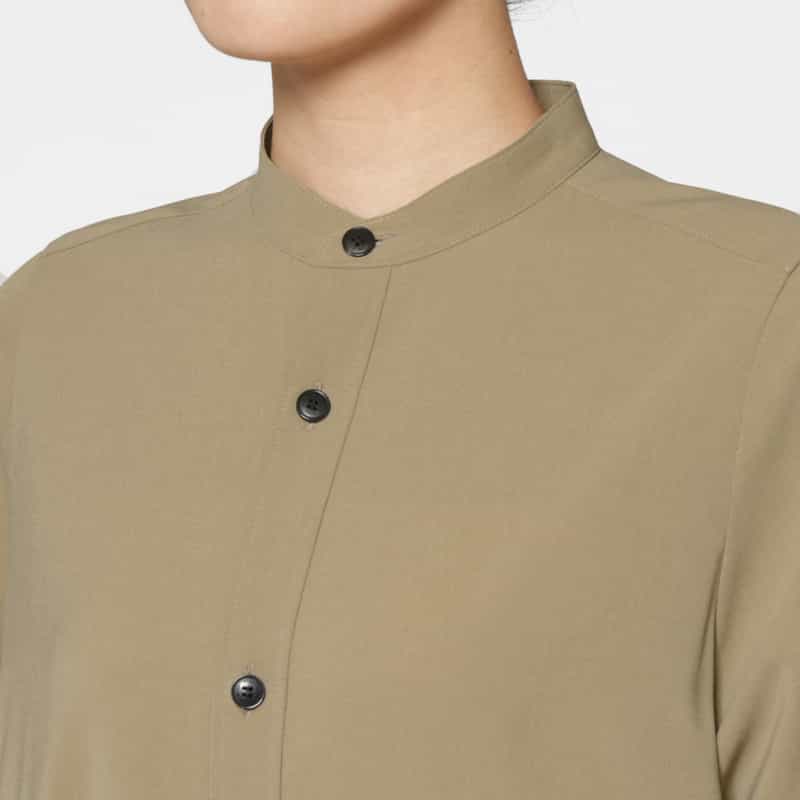 HYKE HYKE＜ハイク＞ ハーフスリーブ スリット入りマキシドレス BEIGE