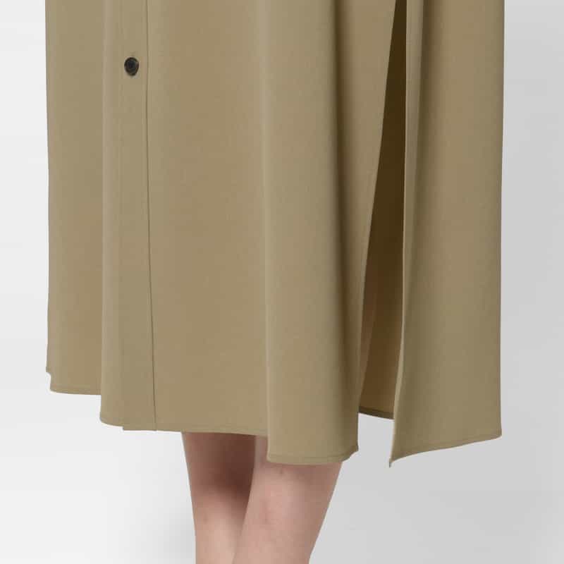 HYKE HYKE＜ハイク＞ ハーフスリーブ スリット入りマキシドレス BEIGE