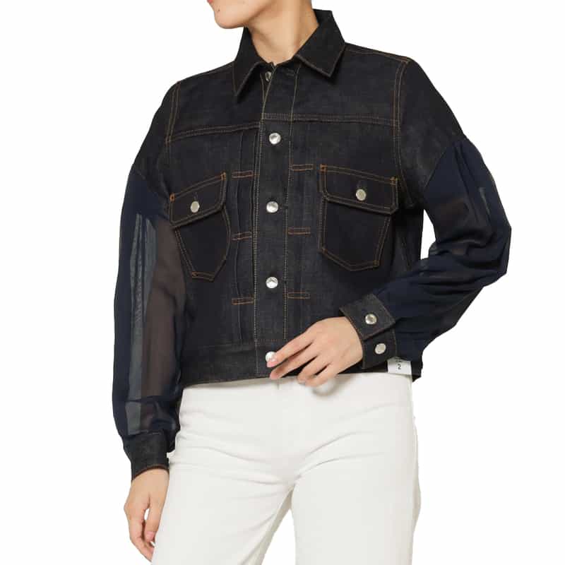 HYKE ＜ハイク＞ TYPE2 シアースリーブ デニムジャケット