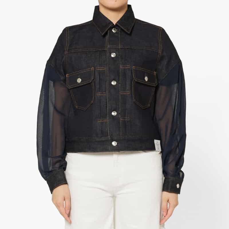 HYKE HYKE ＜ハイク＞ TYPE2 シアースリーブ デニムジャケット NAVY