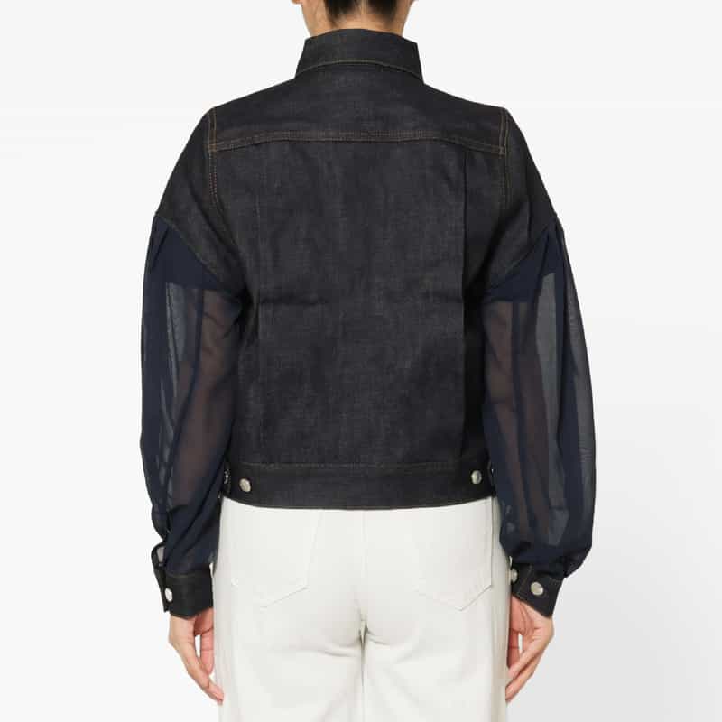 HYKE HYKE ＜ハイク＞ TYPE2 シアースリーブ デニムジャケット NAVY