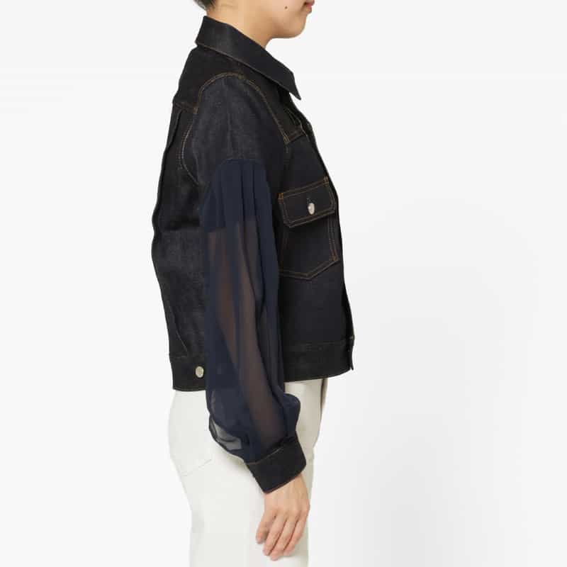 HYKE HYKE ＜ハイク＞ TYPE2 シアースリーブ デニムジャケット NAVY