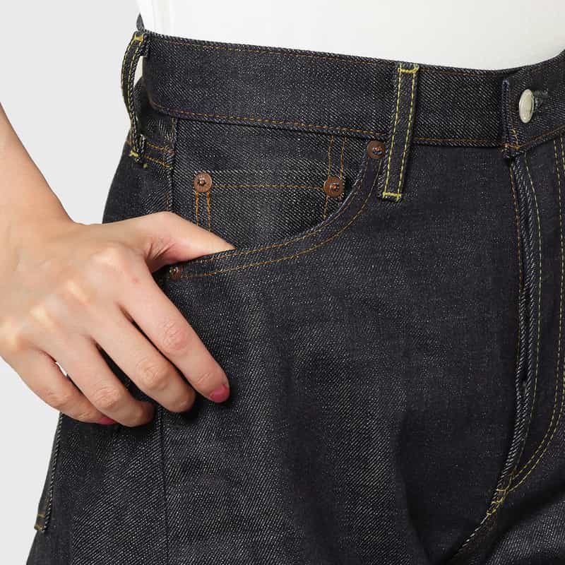 HYKE HYKE ＜ハイク＞ バレルレッグ デニムパンツ NAVY
