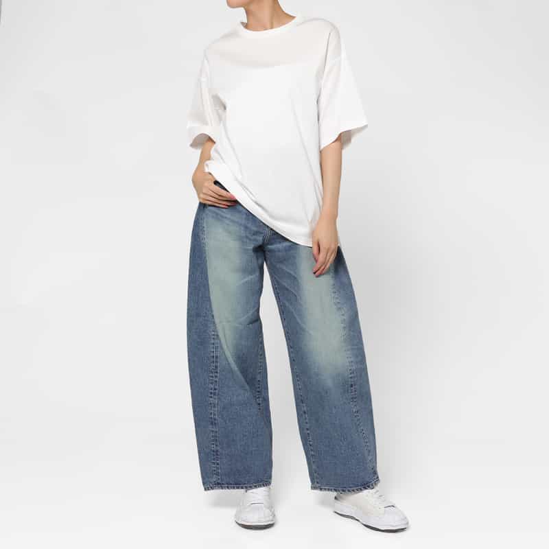 HYKE HYKE ＜ハイク＞ バレルレッグ デニムパンツ BLUE